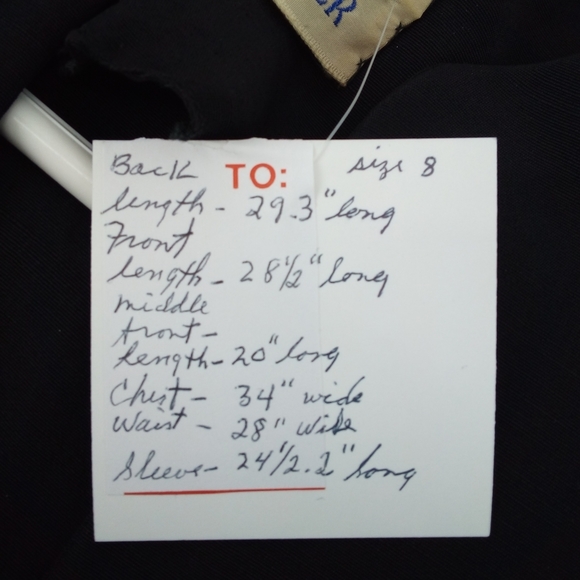 Vintage An Original by the House of Pilcher Black Blazer Dress Evening Jacket 8 - Picture 6 of 7